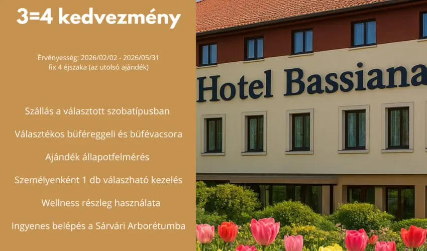 Hotel Bassiana S�rv�r - Nyugd�jas kedvezm�nyes �rak f�lpanzi�s ell�t�ssal (min. 2 �j)