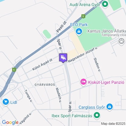 ETO Park Hotel**** Superior Business & Stadium a térképen