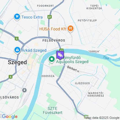 Tisza Sport Hotel a térképen